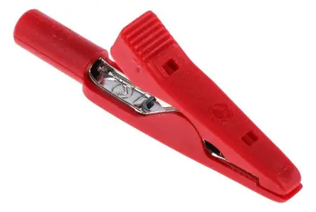 Produktfoto 1 von Hirschmann Test & Measurement Vernickelte 2 mm Krokodilklemme, Rot, 5A Polypropylen Isoliert