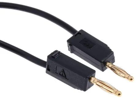 Produktfoto 1 von Staubli Steckverbinder-Messleitung 10A Stecker / Stecker, Schwarz Polyvinylchlorid-isoliert 300 mm, 30 V ac, 60V dc