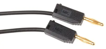 Produktfoto 1 von Staubli Steckverbinder-Messleitung 10A Stecker / Stecker, Schwarz Polyvinylchlorid-isoliert 500 mm, 30 V ac, 60V dc