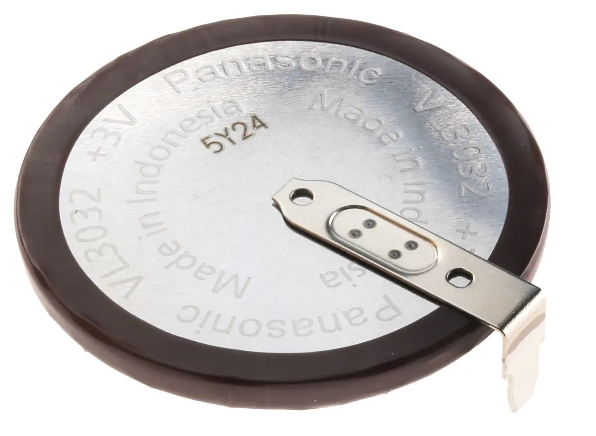 Produktfoto 1 von Panasonic Lithium Vanadiumpentoxid Knopfzellen Akku, ø 30 mm 3 V / 100 mAh