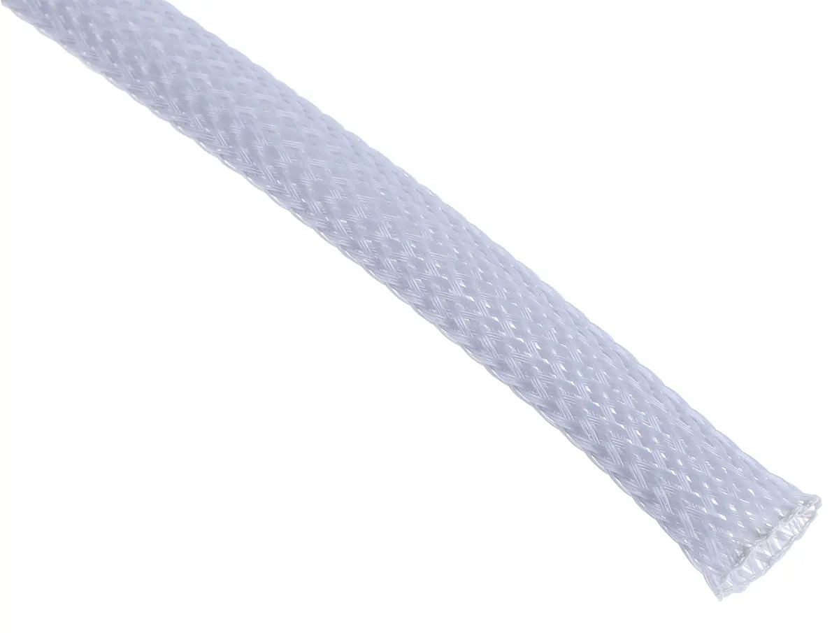 Produktfoto 1 von RS PRO Kabelschlauch Grau PET für Kabel-Ø 6mm bis 18mm, Länge 5m Umflochten Dehnbar