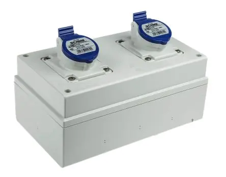 Produktfoto 1 von Scame 671 Kraftstromsteckdose Blau, 250V 2P+PE / 16A, Oberfläche IP44