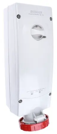 Produktfoto 1 von Scame 561 CEE Steckvorrichtung Überspannungsschutz, Buchse Rot Gerade 3+N+E 6 h 63A, 415V, IP67