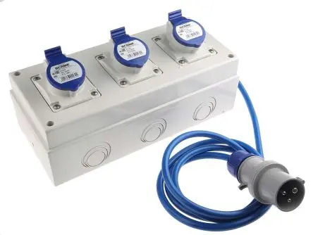 Produktfoto 1 von Scame DOMINO IP66 Industrie-Steckdose Blau, 250V 2P+PE / 16A, Oberfläche IP44