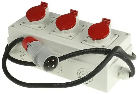 Produktfoto 1 von Scame DOMINO IP66 Industrie-Steckdose Rot, 415V 3P+PE / 16A, Oberfläche IP44