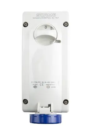 Produktfoto 1 von Scame 561 CEE Steckvorrichtung Überspannungsschutz, Buchse Blau Gerade 2+E 6 h 16A, 250V, IP67