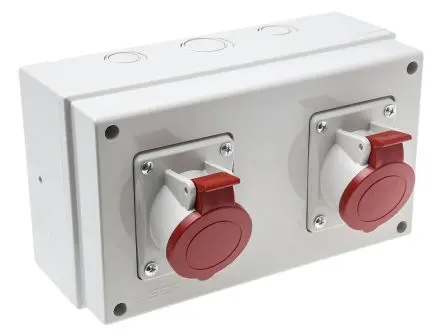 Produktfoto 1 von Scame 671 Kraftstromsteckdose Rot, 415V 3P+PE / 16A, Oberfläche IP44
