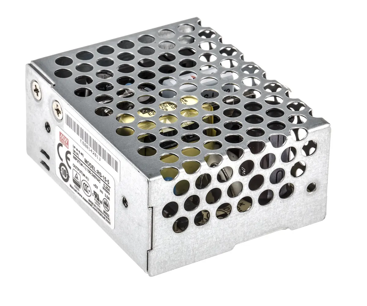 Produktfoto 1 von MEAN WELL RS-15 Schaltnetzteil 1 5V dc 15 W, Fahrgestell 370 V dc, 264V ac