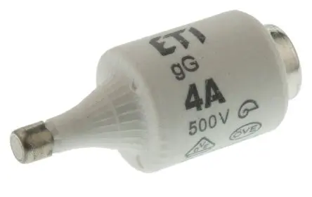 ETI class gG/gL DIAZED-Sicherung, Typ D2, 4A, 500V ac, 50 kA, E27 Gewinde