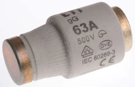 Produktfoto 1 von ETI class gG/gL DIAZED-Sicherung, Typ D3, 63A, 500V ac, 50 kA, E33 Gewinde
