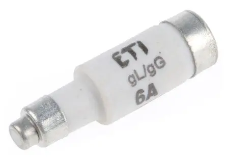 Produktfoto 1 von ETI D-fuse NEOZED-Sicherung, Typ D01, 6A, 400V ac, 50 kA, E14 Gewinde