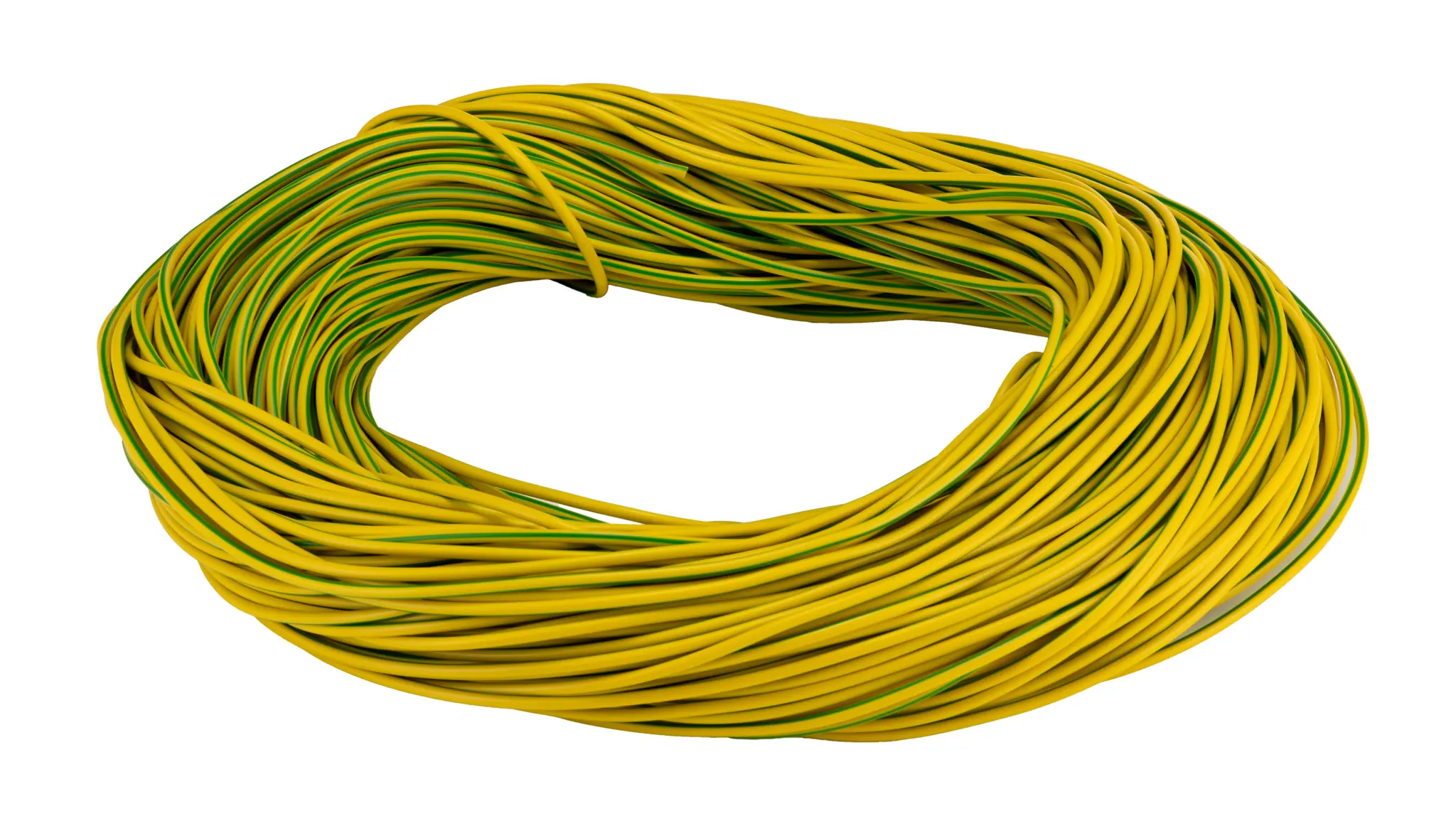 Produktfoto 1 von HellermannTyton Kabelschlauch Grün/Gelb PVC für Kabel-Ø 4mm, Länge 100m