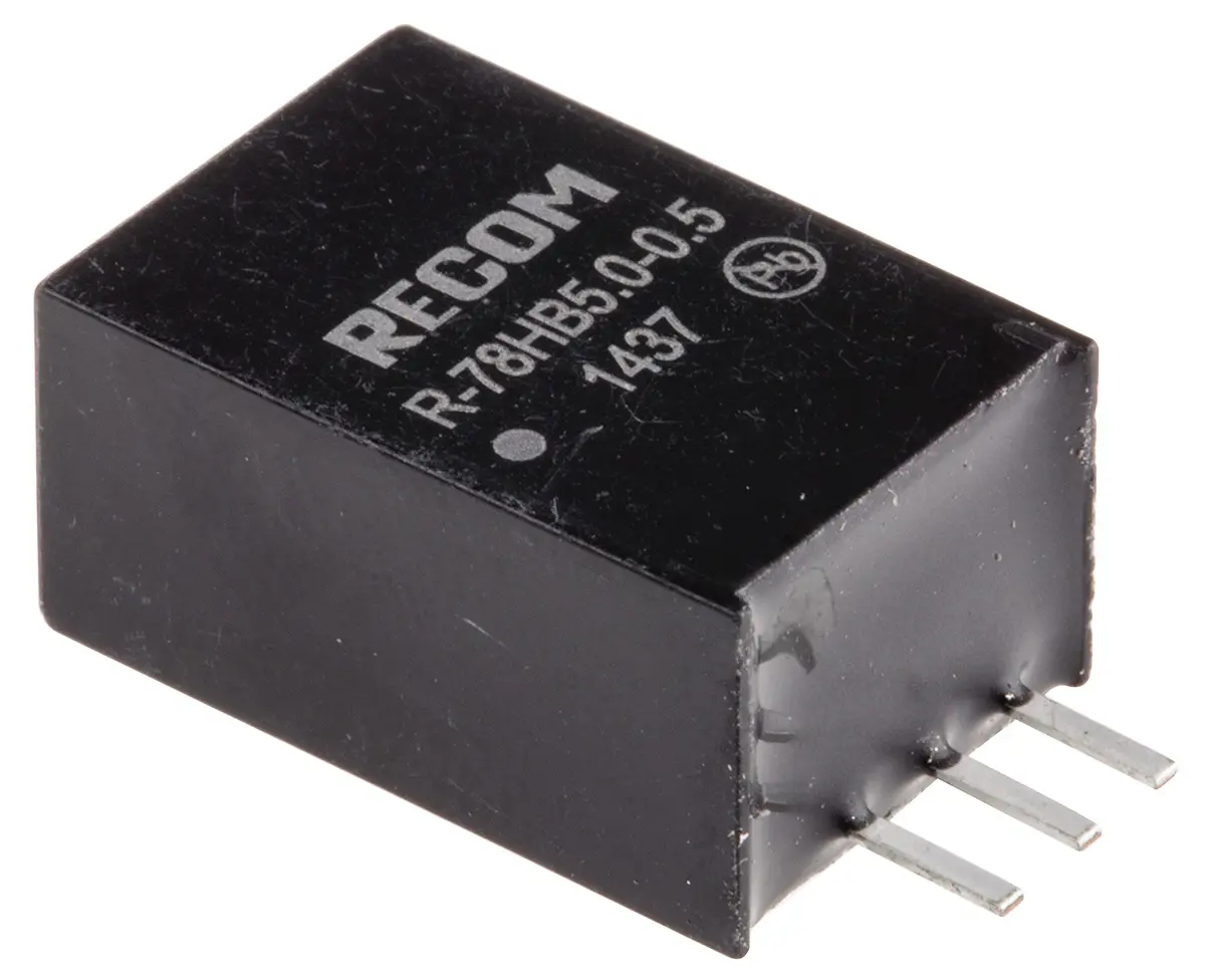 Recom R-78HB-0.5 Schaltregler, Eingang 9 → 72V dc / Ausgang 5V dc, 1 Ausg., 2.5W, 500mA, Durchsteckmontage