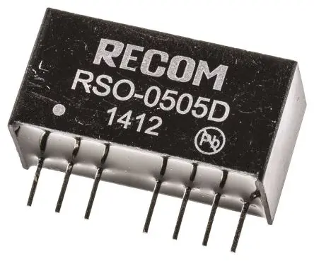 Recom RSO DC/DC Konverter, 5V dc OUT 100 mA Durchsteckmontage 9V dc 500 V ac 1 W -40 °C 85 °C