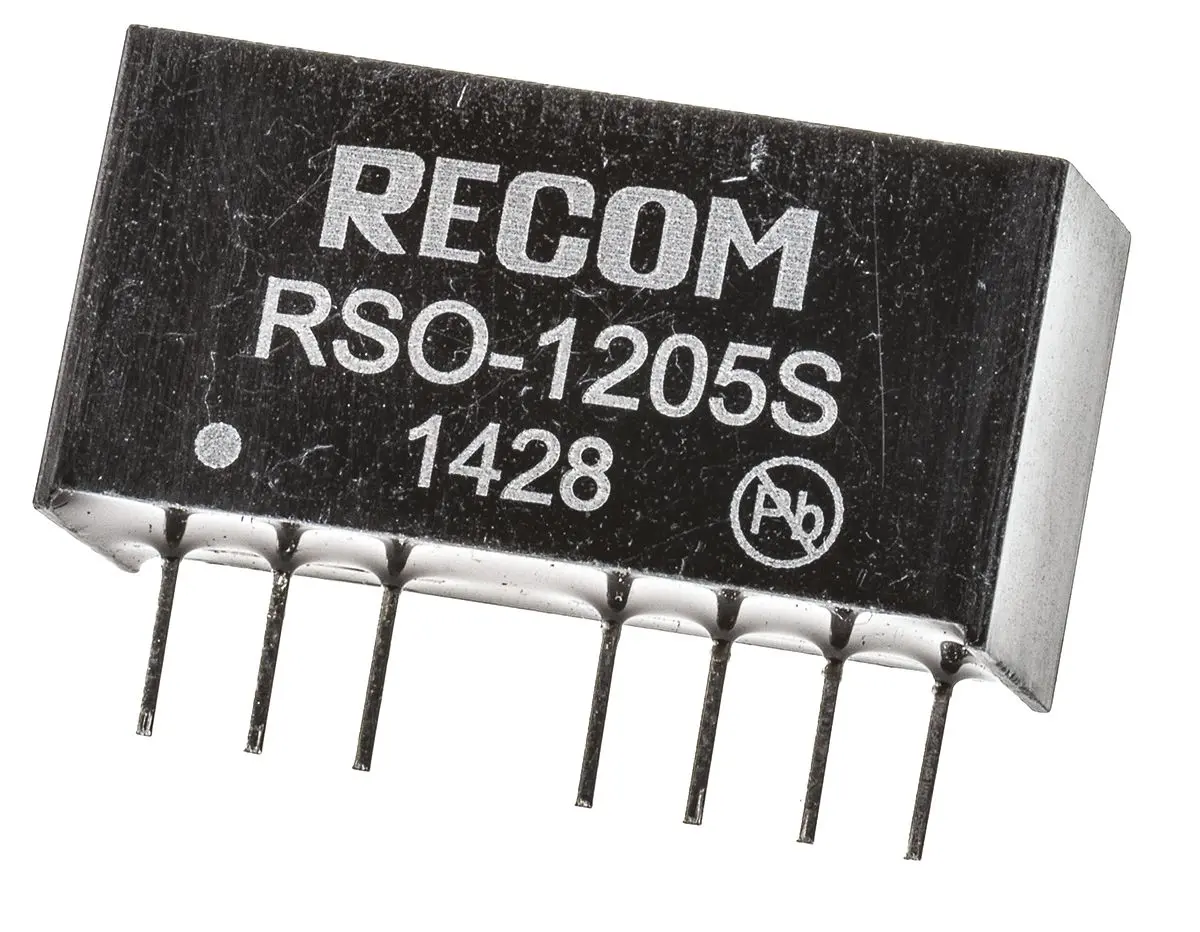 Recom RSO DC/DC-Wandler 1W 12 V dc IN, 5V dc OUT / 200mA Durchsteckmontage 1kV dc isoliert