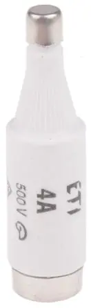 Produktfoto 1 von ETI class gG/gL DIAZED-Sicherung, Typ D1, 4A, 500V ac, 50 kA, E16 Gewinde