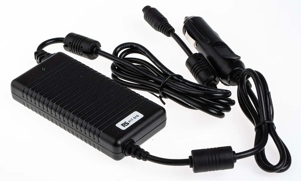 Produktfoto 1 von RS PRO Auto-Ladegerät 16V dc, 0 °C Temp. min. 19 V dc 40 °C Temp. max. Steckbar 4.7 A, L. 105.9 mm T. 18.4 mm B. 51.5 mm