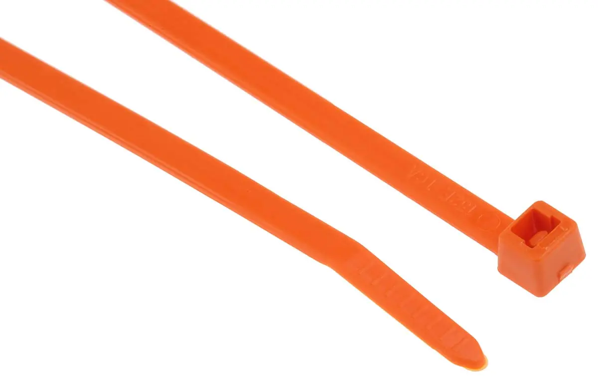 Produktfoto 1 von HellermannTyton T Nylon 6.6 Kabelbinder Nicht lösbar Orange 4.6 mm x 200 mm