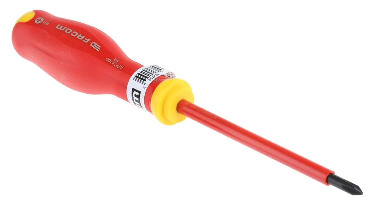 Produktfoto 1 von Facom VDE 1000V zugelassen PH1 Isoliert, Siliziumcarbid Stahl, 210 mm / Klinge 100 mm