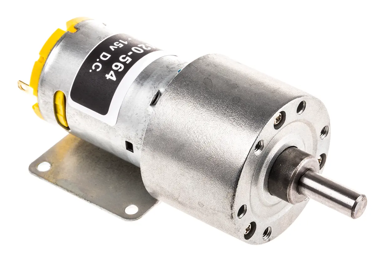 Produktfoto 1 von RS PRO 980D Bürsten-Getriebemotor DC-Getriebemotor bis 9 Ncm 16:1, 4.5/15 V dc / 7.9 W, 728 rpm, Wellen-Ø 6 mm, 35 mm x