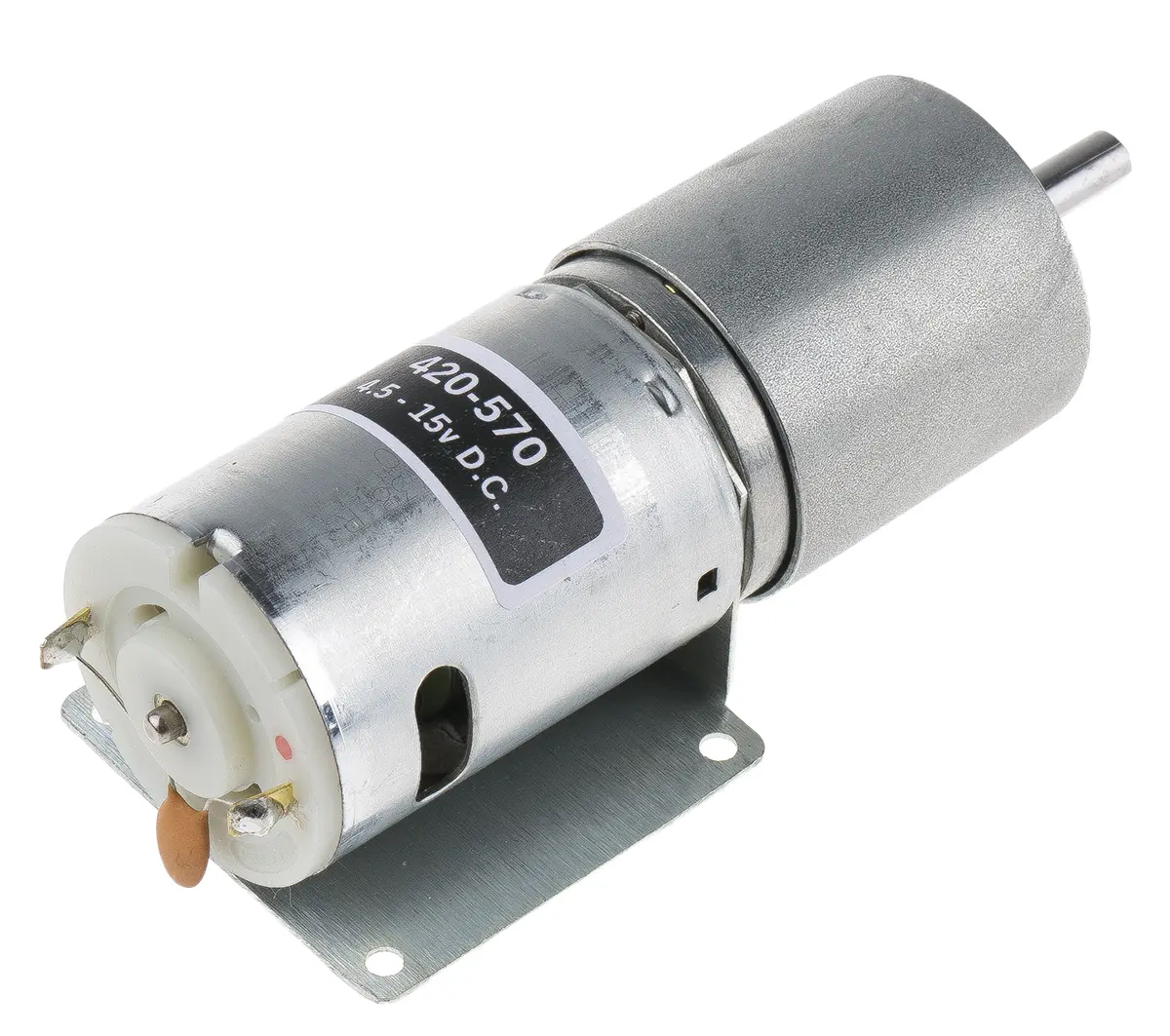 Produktfoto 1 von RS PRO 970D Bürsten-Getriebemotor DC-Getriebemotor bis 59 Ncm 2812:1, 15V dc, 4.5 V dc / 19.8 W, 5U/min, Wellen-Ø 6 mm,