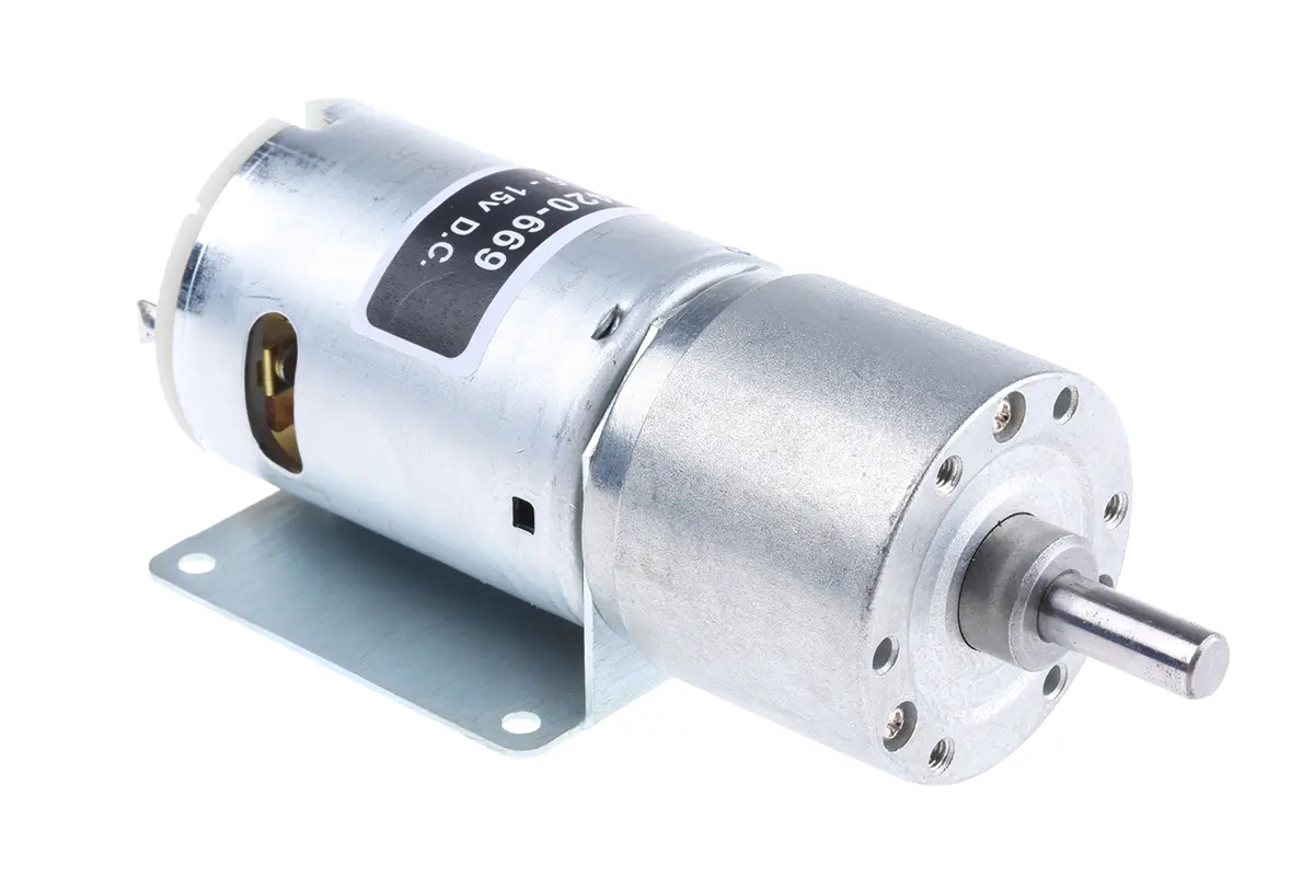 Produktfoto 1 von RS PRO 970D Bürsten-Getriebemotor DC-Getriebemotor 47:1, 4.5/15 V dc / 19.8 W, 309 rpm, Wellen-Ø 6 mm, 39.3 mm x 79.1 mm