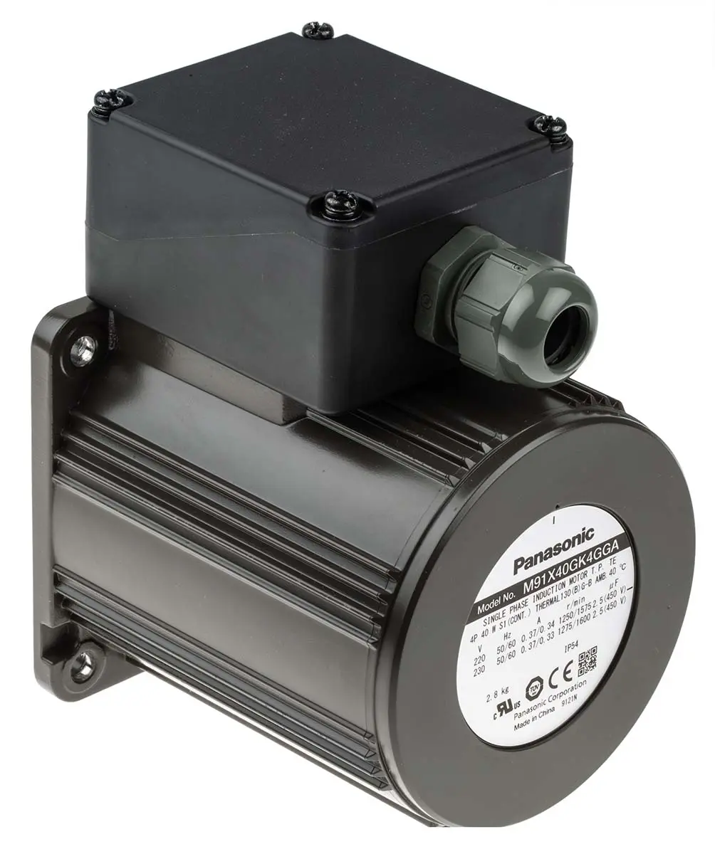 Produktfoto 1 von Panasonic M91, 1 Stirnrad 4-polig Wechselstrommotor Umschaltbar, 40 W 1275 rpm 230 V Panel