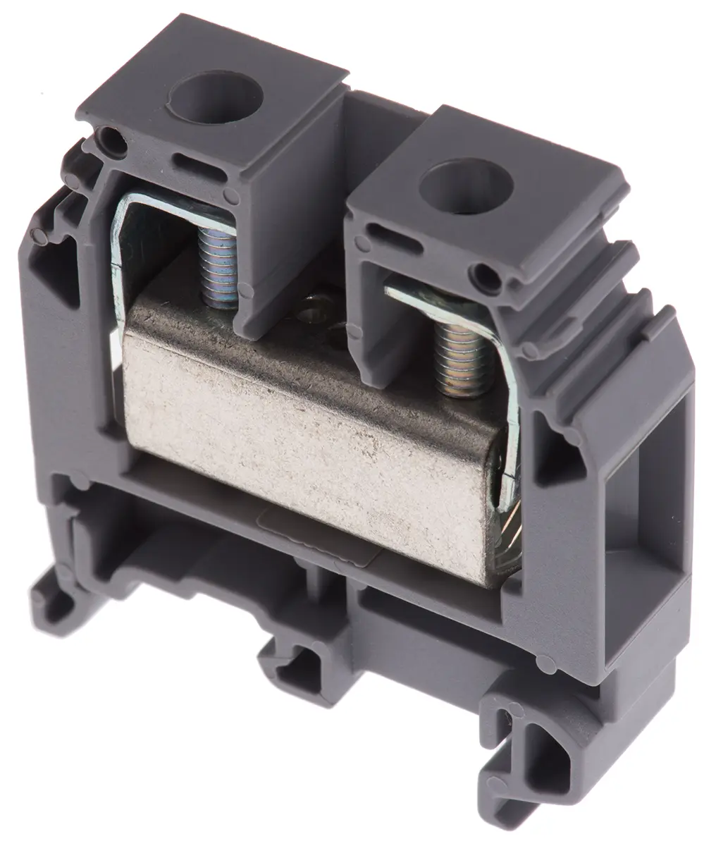 Produktfoto 1 von Entrelec SNA Anschlussklemmenblock DIN-Schiene 1 Grau, 16 mm², 1 kV ac Schraubbefestigung