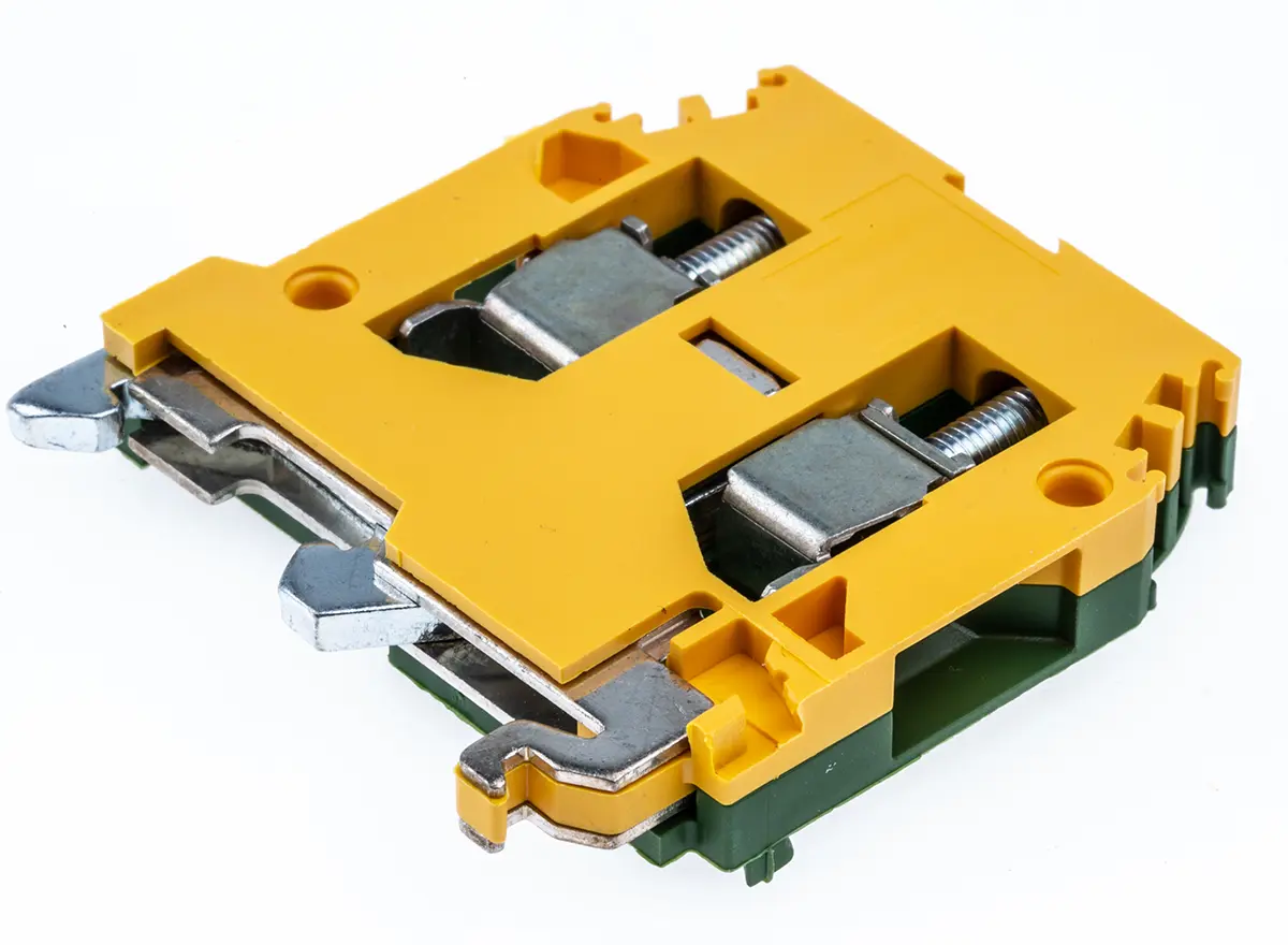 Produktfoto 1 von Entrelec SNA Schutzleiterklemme 1 Gelb, Grün, 6 mm², 800 V ac Schraubbefestigung