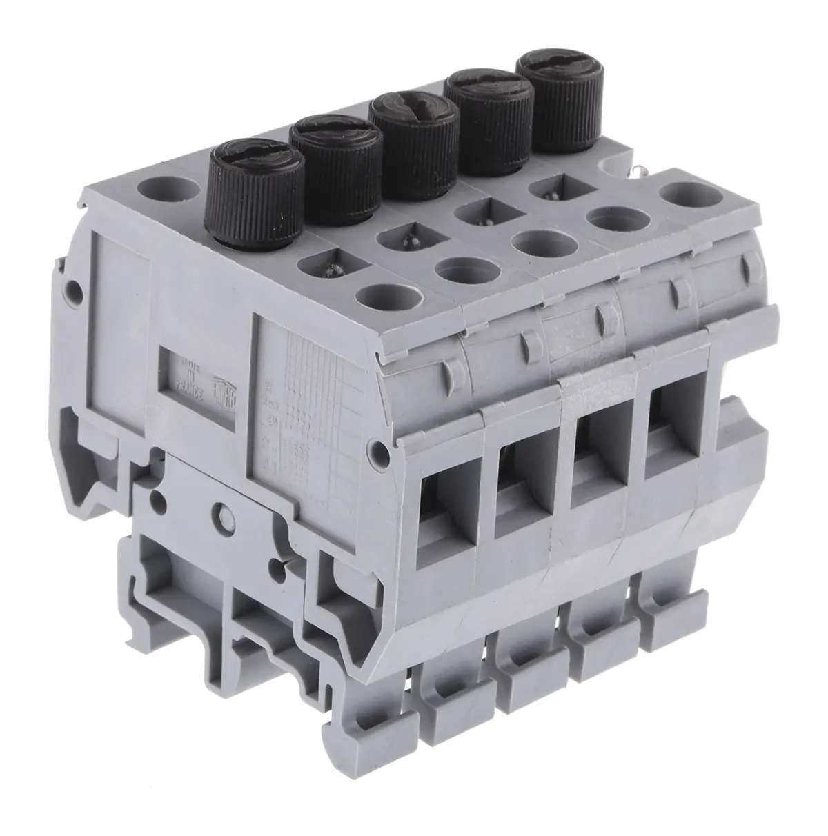 Produktfoto 1 von Entrelec MB Reihenklemme mit Sicherungshalter 1 Grau, 10mm², 16 mm², 600V Schraubbefestigung Abgesichert