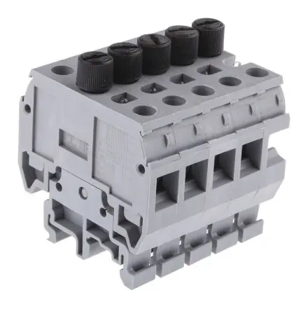 Produktfoto 1 von Entrelec MB Reihenklemme mit Sicherungshalter 1 Grau, 10mm², 16 mm², 600V Schraubbefestigung Abgesichert