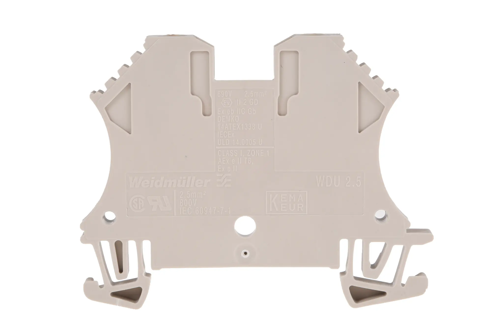 Produktfoto 1 von Weidmüller WDU Anschlussklemmenblock für Durchkontaktierung 1 Dunkelbeige, 2.5 mm², 800 V Schraubbefestigung