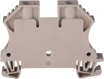 Produktfoto 1 von Weidmüller WDU Anschlussklemmenblock für Durchkontaktierung 1 Braun, 6mm², 800V Schraubbefestigung ATEX