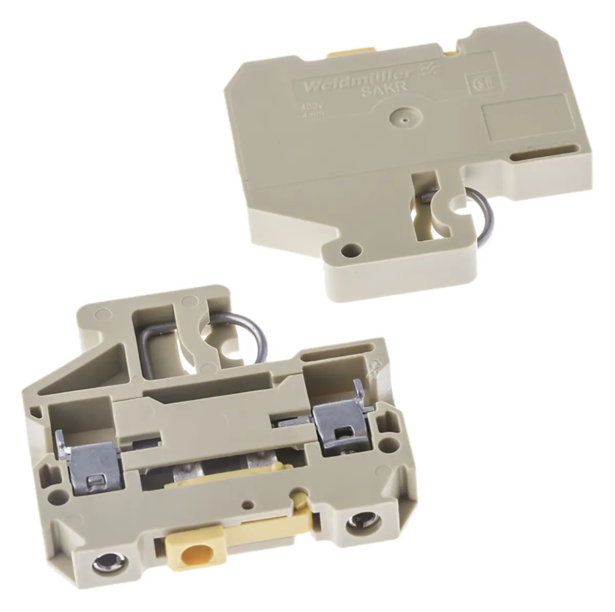 Produktfoto 1 von Weidmüller SAKR Prüftrennklemmenblock 1 Beige, Gelb, 4 mm², 400 V Schraubbefestigung