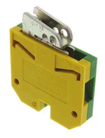 Produktfoto 1 von Weidmüller Schutzleiterklemme, EK 4, 2-polig, 10AWG, 26 AWG, 4mm² Schraubbefestigung, Grün, Gelb Nylon ATEX