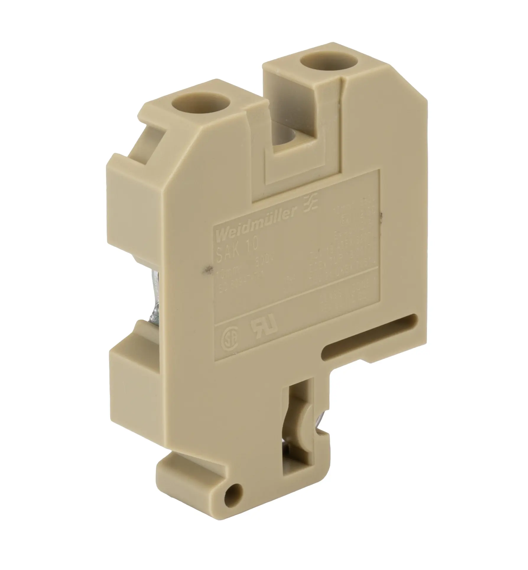 Produktfoto 1 von Weidmüller SAK Anschlussklemmenblock für Durchkontaktierung 1 Braun, 10 mm², 800 V Schraubbefestigung IECE, ATEX