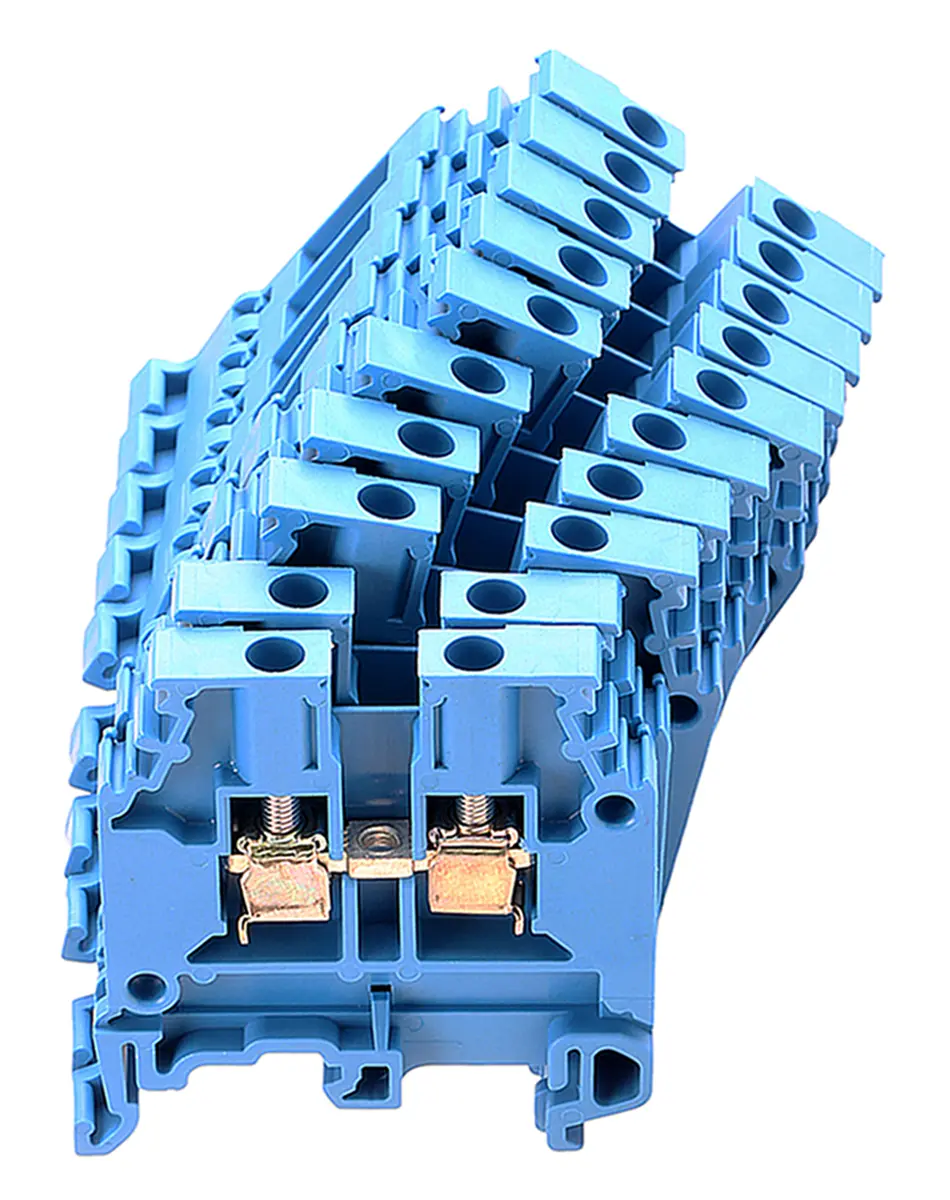Produktfoto 1 von Entrelec SNA Anschlussklemmenblock DIN-Schiene 1 Blau, 4 mm², 1 kV ac Schraubbefestigung