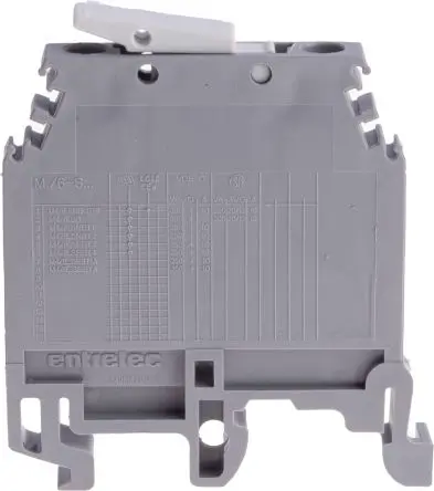Produktfoto 1 von Entrelec SNA Anschlussklemmenblock DIN-Schiene 1 Grau, 4mm², 400V ac Schraubbefestigung