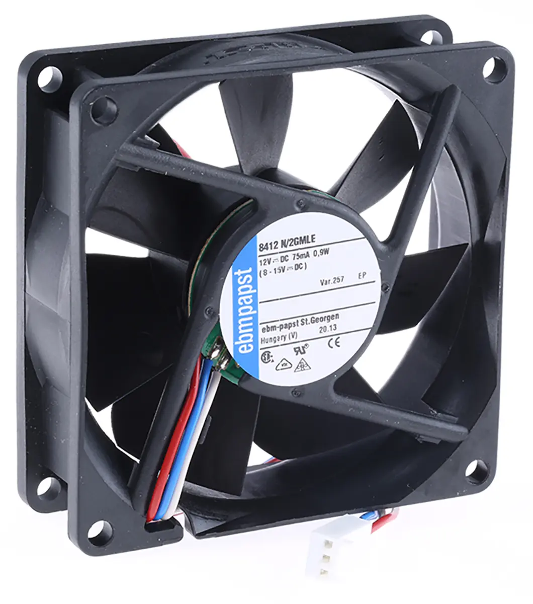 Produktfoto 1 von ebm-papst 8400 N DC-Axiallüfter, Gleitlager, 12 V dc / 900mW, 80 x 80 x 25mm, 2050U/min, 45m³/h