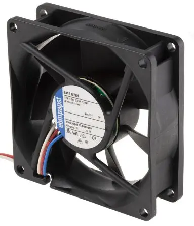 Produktfoto 1 von ebm-papst 8400 N Axiallüfter, Hülse, 12V dc / 2.2 W, 3600 U/min, 78 m³/h IP68 80 mm 80mm 25 mm