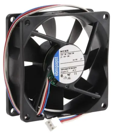 Produktfoto 1 von ebm-papst 8400 N Axiallüfter, Hülse, 12V dc / 2 W, 3100 U/min, 69 m³/h IP68 80 mm 80mm 25 mm