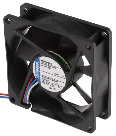 Produktfoto 1 von ebm-papst 8400 N Axiallüfter, Hülse, 12V dc / 350 mW, 1000 U/min, 20 m³/h IP68 80 mm 80mm 25 mm
