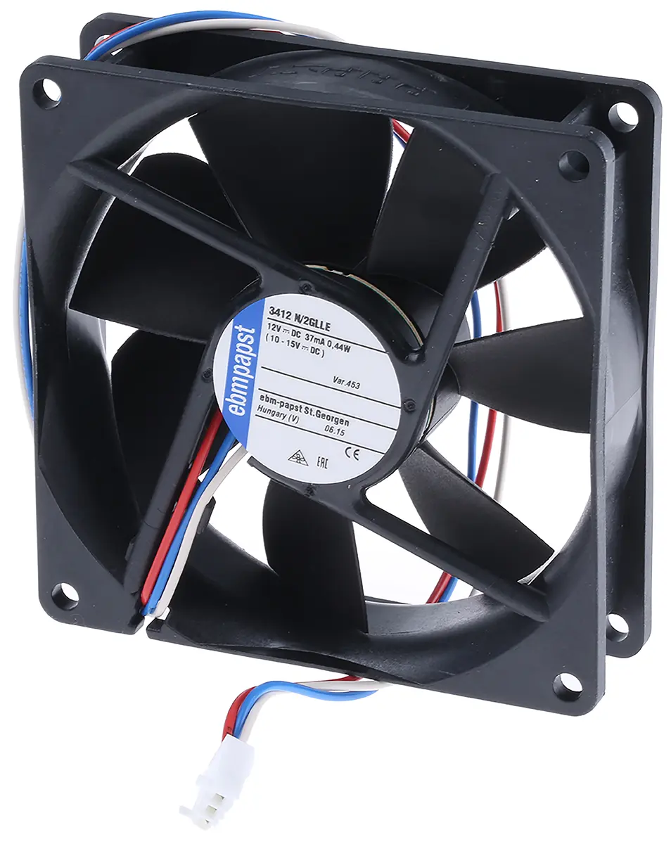 Produktfoto 1 von ebm-papst 3400 N DC-Axiallüfter, Gleitlager, 12 V dc / 420mW, 92 x 92 x 25mm, 1150U/min, 36m³/h