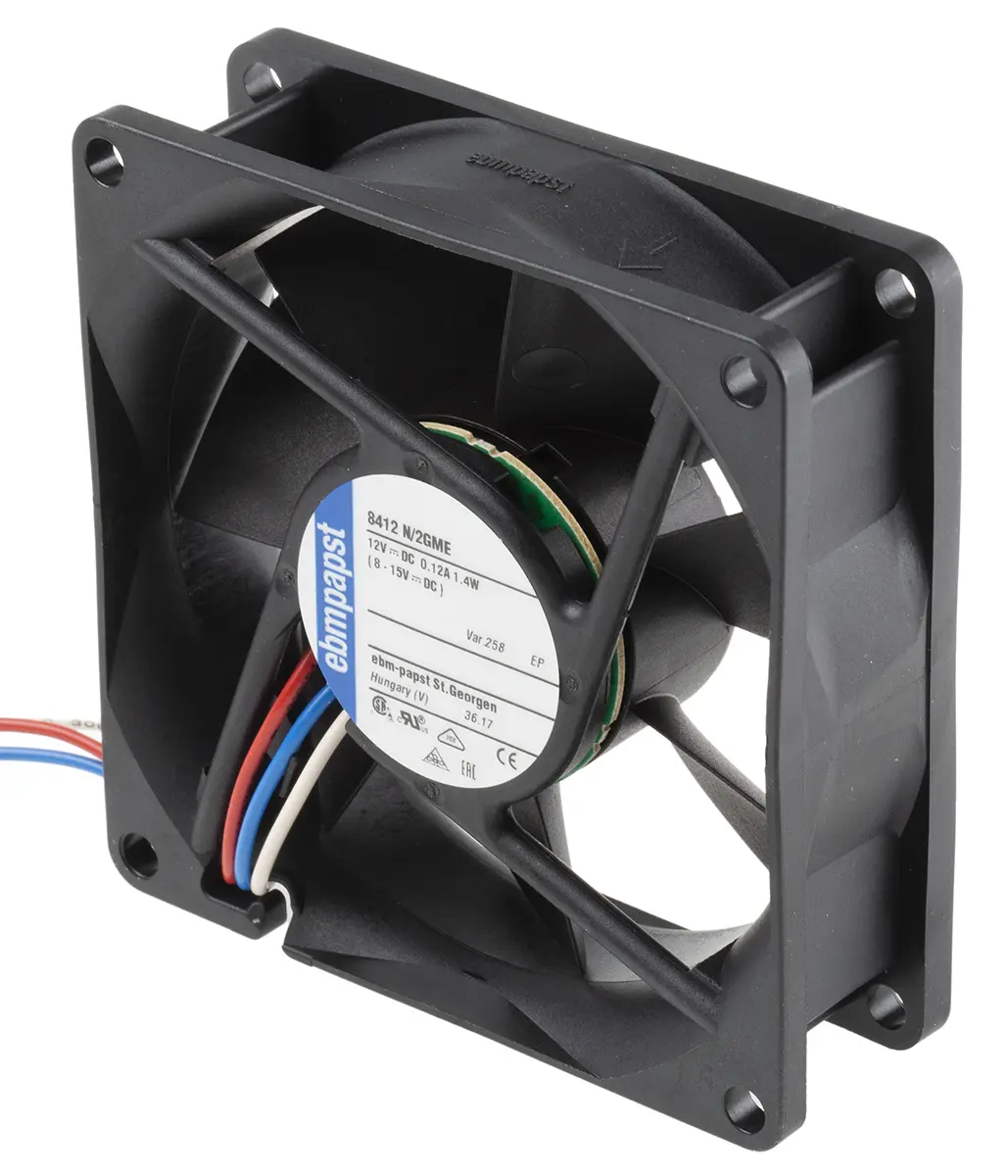 Produktfoto 1 von ebm-papst 8400 N DC-Axiallüfter, Gleitlager, 12 V dc / 1.4W, 80 x 80 x 25mm, 2600U/min, 58m³/h