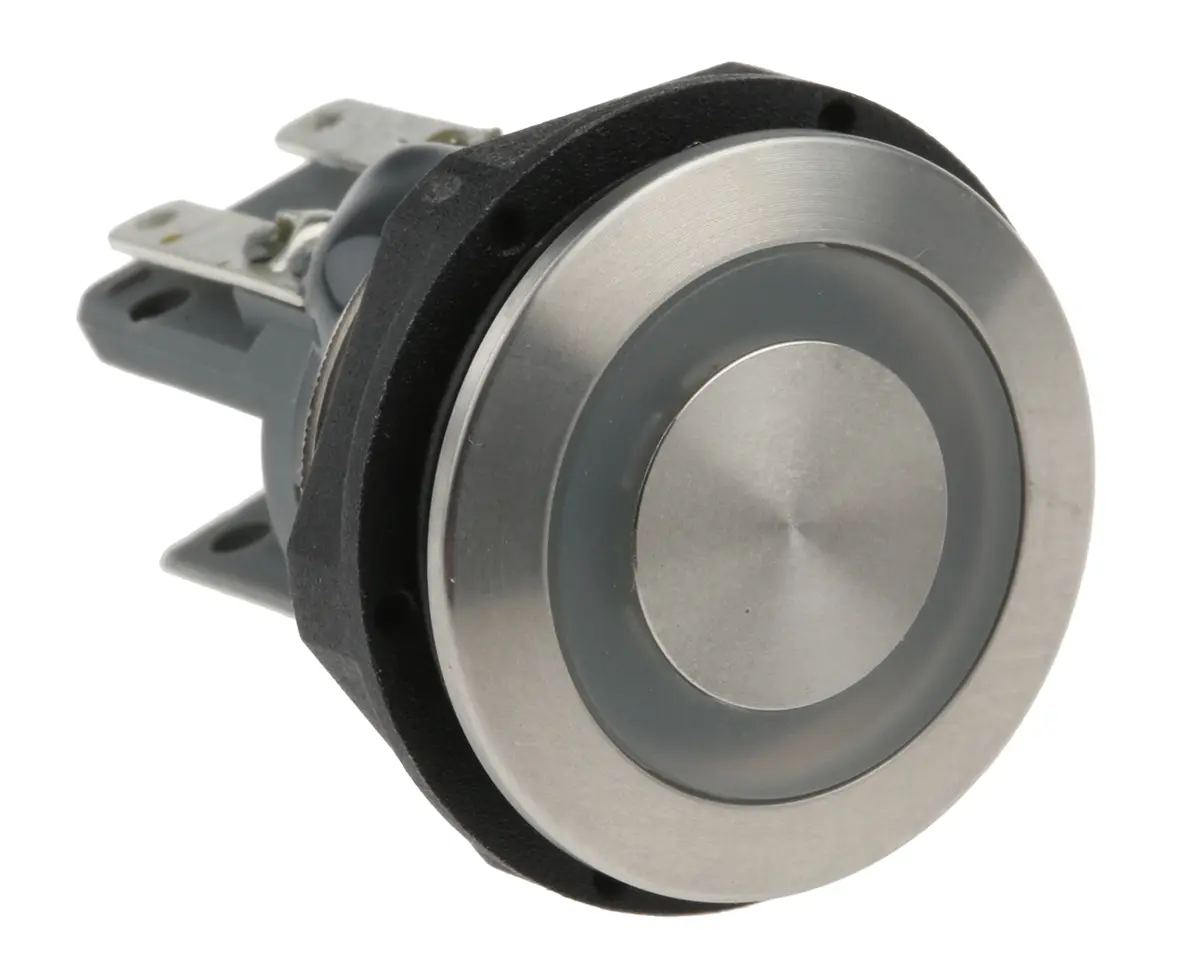 Produktfoto 1 von Schurter MSM 19 Druckschalter Rot Beleuchtet Tastend Panel Ø 19 mm, 1-poliger Umschalter / 5 A 125 V ac, IP40
