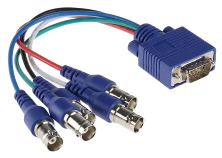 Produktfoto 1 von Van Damme VGA-Kabel A VGA / Stecker B BNC / Buchse, 150 mm Polyvinylchlorid Blau