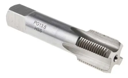Produktfoto 1 von RS PRO Gewindebohrer HSS Hand, PG Gerade Nut, Rechtsgewinde, 1-teilig PG13.5-18