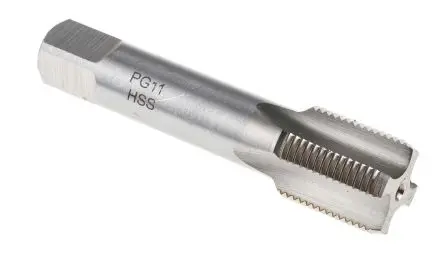 Produktfoto 1 von RS PRO Gewindebohrer HSS Hand, PG Gerade Nut, Rechtsgewinde, 1-teilig PG11-18