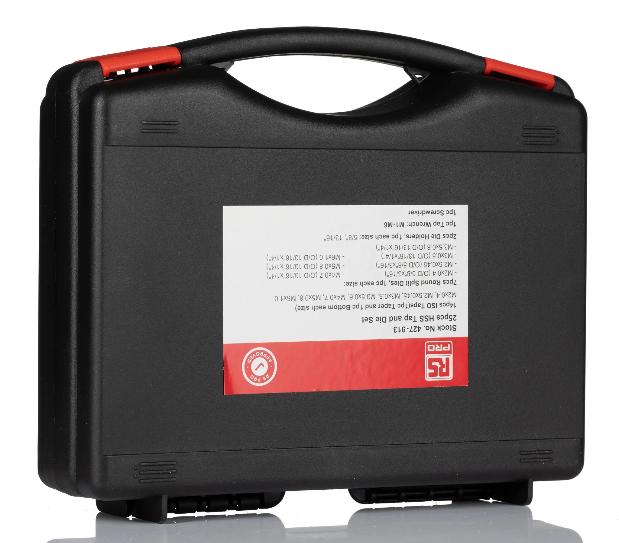 Produktfoto 1 von RS PRO HSS Gewindeschneider Satz, 25-teilig Gewindebohrer M2 → M6, Matrizen M2 → M6