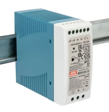 Produktfoto 1 von MEAN WELL MDR DIN-Schienen Netzteil Getaktete Stromversorgung 264V ac AC / 5 A 15V dc DC 60 W